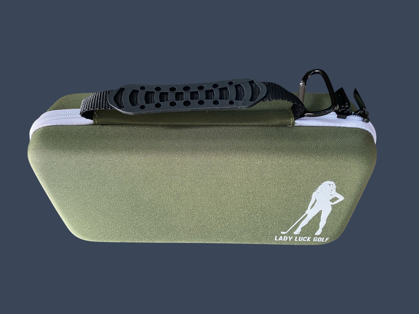 Green hard-shell golf accessories carrying case