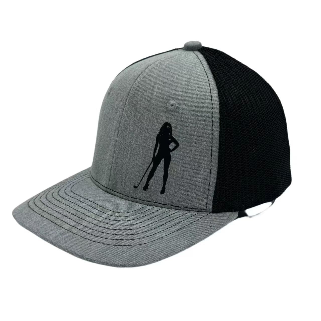 Golf Babe Trucker Hat (Heather Gray/Black)